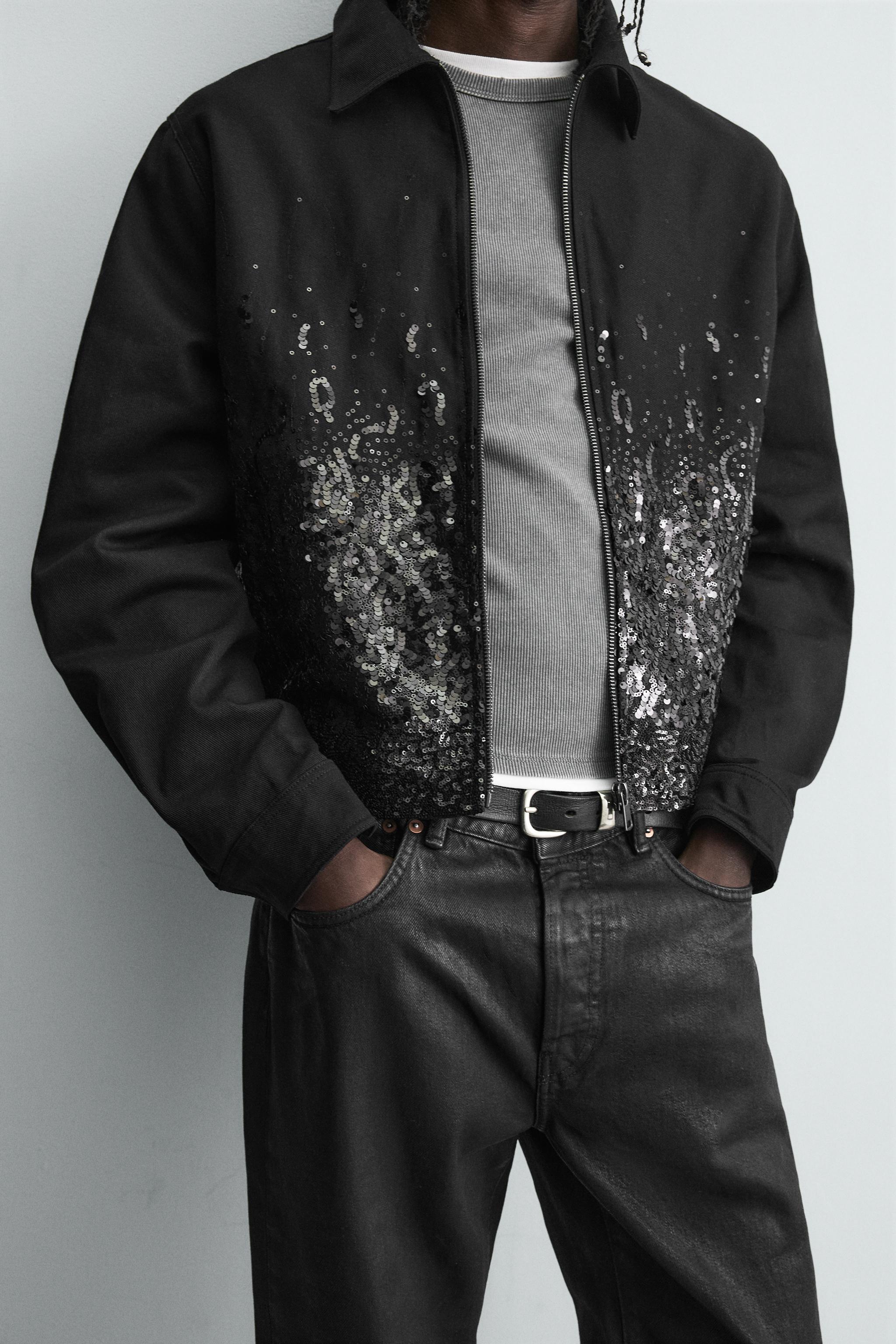 CROPPED SEQUIN JACKET